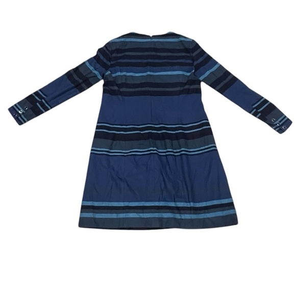 Tegan Blue Striped Knee Length Leggings Knee Dress With Pockets Size 12 Women’s - Picture 3 of 5